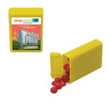 Yellow Refillable Plastic Mint/ Candy Dispenser w/ Cinnamon Red Hots